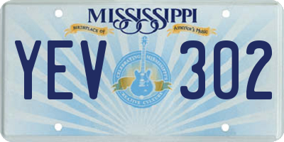MS license plate YEV302