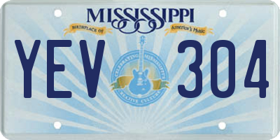 MS license plate YEV304