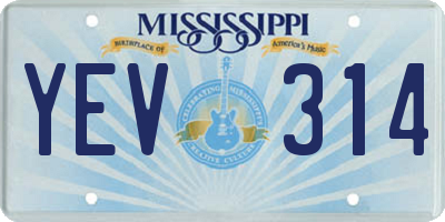 MS license plate YEV314