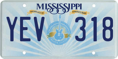 MS license plate YEV318