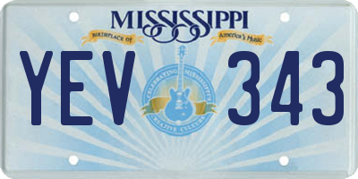MS license plate YEV343