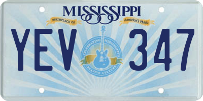 MS license plate YEV347