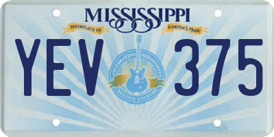 MS license plate YEV375