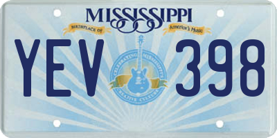 MS license plate YEV398