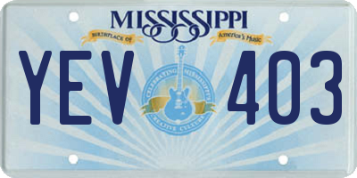MS license plate YEV403