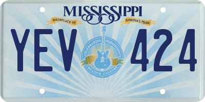 MS license plate YEV424