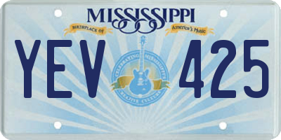 MS license plate YEV425