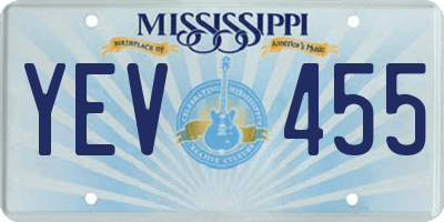 MS license plate YEV455