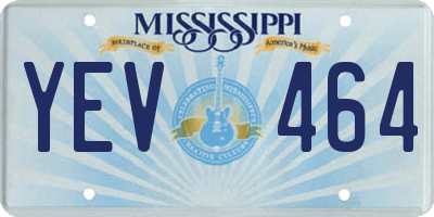MS license plate YEV464
