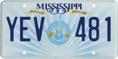 MS license plate YEV481