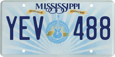 MS license plate YEV488
