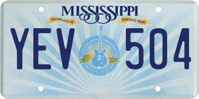 MS license plate YEV504