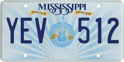 MS license plate YEV512