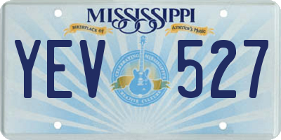 MS license plate YEV527