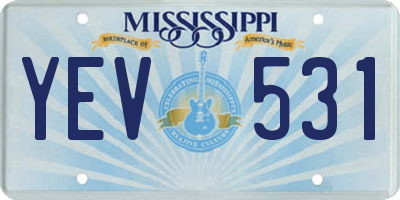 MS license plate YEV531