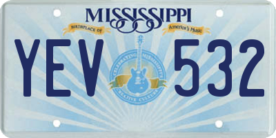 MS license plate YEV532