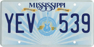 MS license plate YEV539