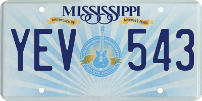MS license plate YEV543