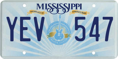 MS license plate YEV547