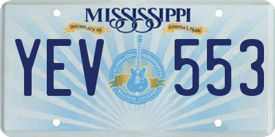 MS license plate YEV553