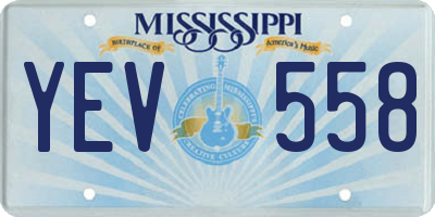 MS license plate YEV558
