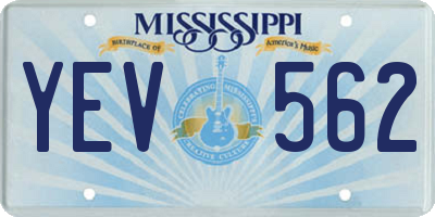 MS license plate YEV562