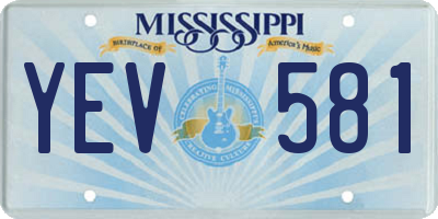MS license plate YEV581