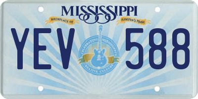 MS license plate YEV588