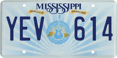 MS license plate YEV614