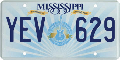 MS license plate YEV629