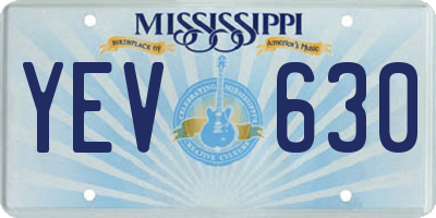 MS license plate YEV630