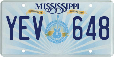 MS license plate YEV648