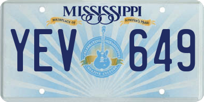 MS license plate YEV649