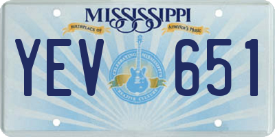 MS license plate YEV651