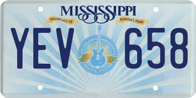 MS license plate YEV658