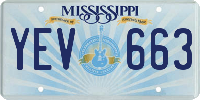 MS license plate YEV663