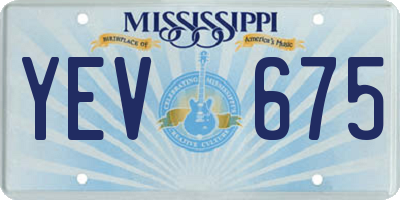 MS license plate YEV675