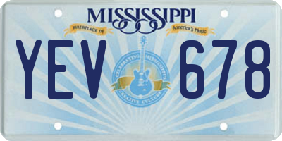 MS license plate YEV678