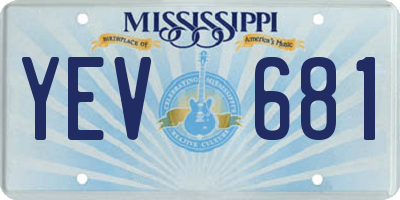 MS license plate YEV681