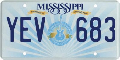 MS license plate YEV683