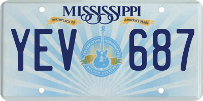 MS license plate YEV687