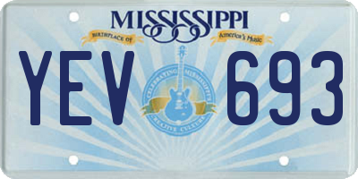 MS license plate YEV693
