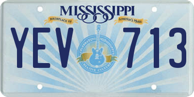 MS license plate YEV713