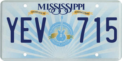 MS license plate YEV715