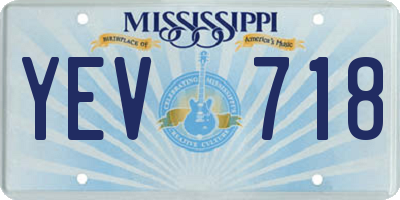 MS license plate YEV718