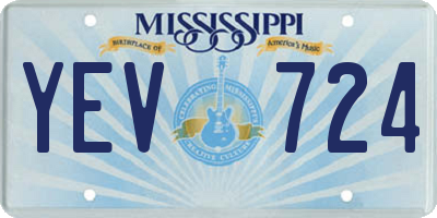 MS license plate YEV724