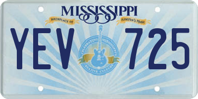 MS license plate YEV725