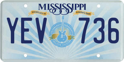 MS license plate YEV736