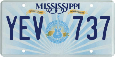 MS license plate YEV737