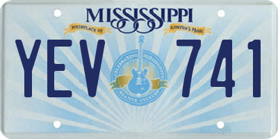 MS license plate YEV741